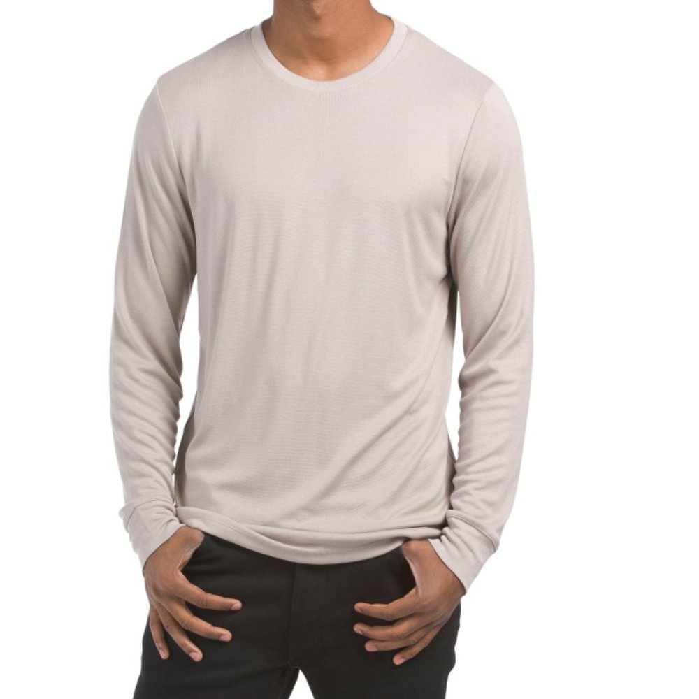 THEORY Brown Essential Long Sleeve Tee